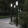 vidaXL Balizas de luz con toma de corriente, 3 unidades, 110 cm, acero inoxidable, IP44