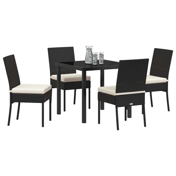 vidaXL Conjunto de Comedor de Jard&iacute;n 5 pcs Negro