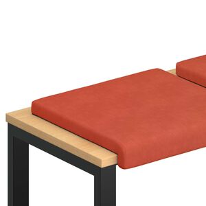 vidaXL Coj&iacute;n de banco 2 uds. pana Rojo Naranja Profundidad 35 cm