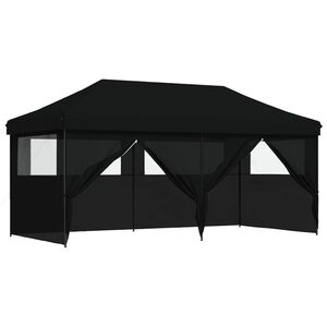 vidaXL Carpa de Fiesta Negro 292 x 580 x 315 cm Tela Oxford