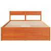 vidaXL Cama sin colchón madera maciza de pino marrón cera 140x190 cm