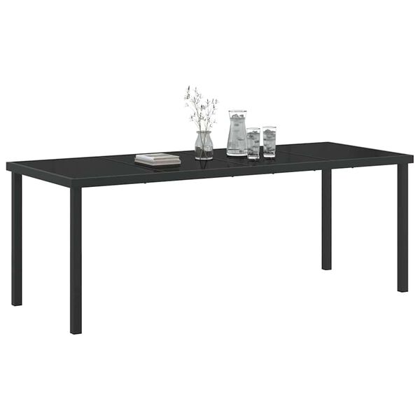 vidaXL Mesa de Jard&iacute;n Negro 200 x 80 x 73 cm Metal