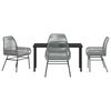 vidaXL Conjunto de Comedor de Jard&iacute;n 5 pcs Gris rat&aacute;n sint&eacute;tico