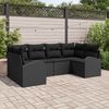 vidaXL Conjunto de sofá de jardín 6 pcs Negro Rattan de Poliéster