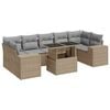 vidaXL Set de sof&aacute;s de jard&iacute;n y cojines 8 piezas rat&aacute;n sint&eacute;tico beige