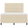 vidaXL Cama tipo Box Spring con colch&oacute;n Crema 140 x 190 cm tela