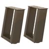 vidaXL Patas para mesa de centro en forma de U (2 unidades, acero natural, 30 x 30-31 cm)