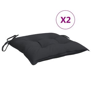 vidaXL Cojines de silla de jard&iacute;n 2 uds tela Oxford negro 40x40x7 cm