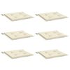 vidaXL Cojines de silla de jardín 6 uds tela Oxford crema 50x50x4 cm