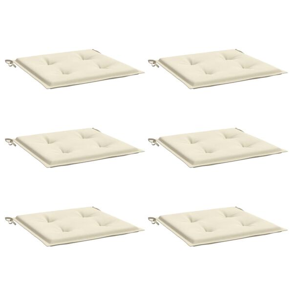 vidaXL Cojines de silla de jardín 6 uds tela Oxford crema 50x50x4 cm