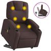 vidaXL Silla de masaje reclinable de pie de tela marr&oacute;n oscuro