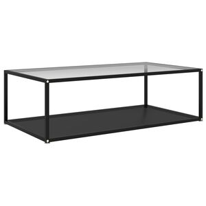 vidaXL Mesa de centro vidrio templado transparente negro 120x60x35 cm