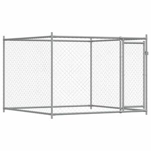 vidaXL Jaula de perros con puerta acero galvanizado gris 2x2x1,5 m