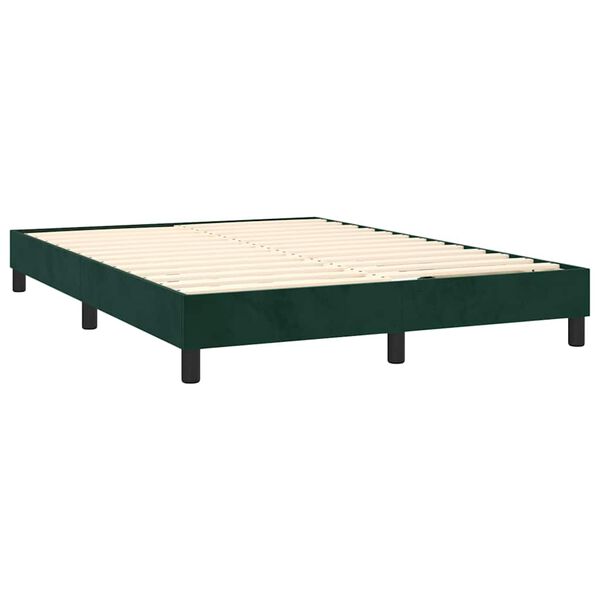 vidaXL Cama box spring con colch&oacute;n terciopelo verde oscuro 140x190 cm