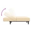 vidaXL Sof&aacute; cama de 2 plazas con reposapies terciopelo crema