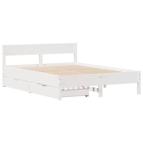 vidaXL Estructura de cama sin colchón madera maciza blanca 120x190 cm
