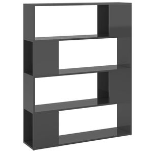 vidaXL Estanter&iacute;a/divisor de espacios gris brillo 100x24x124 cm