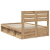 vidaXL Estructura de cama con cabecera Roble Artesanal 120 x 190 cm