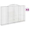 vidaXL Cestas de gaviones 8 uds forma de arco hierro 300x30x180/200 cm