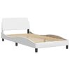 vidaXL Estructura de cama sin colch&oacute;n Hvar cuero sint&eacute;tico blanco 100x203cm