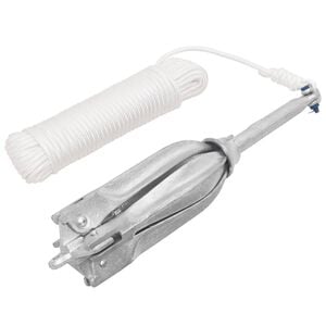 vidaXL Ancla plegable cuerda hierro fundido galvanizado plata 12 kg