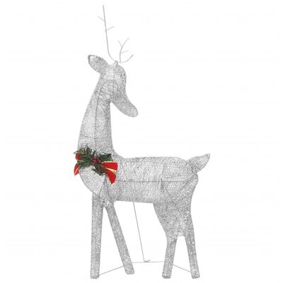 vidaXL Familia renos de Navidad malla blanco frío plateado 270x7x90 cm