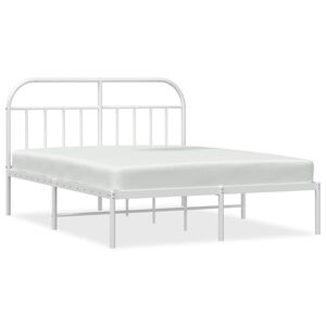 vidaXL Estructura cama sin colch&oacute;n con cabecero metal blanco 180x200cm
