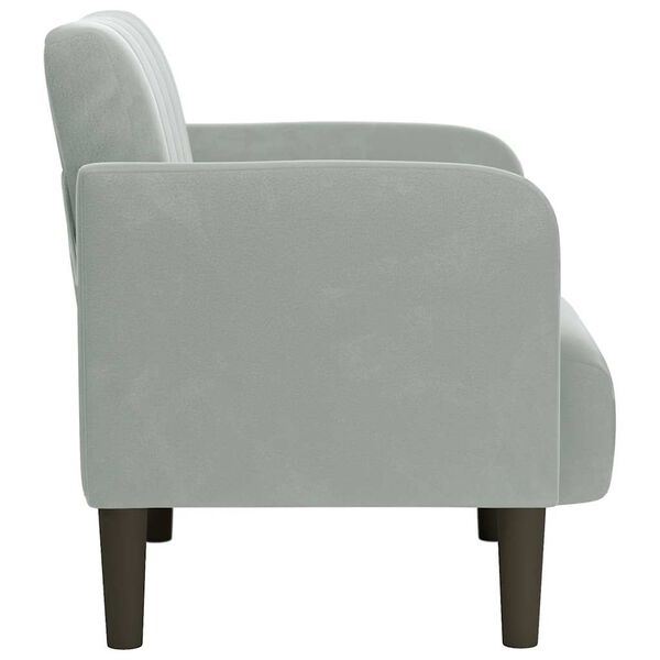 vidaXL Sill&oacute;n con reposabrazos Terciopelo Gris Claro 54 cm