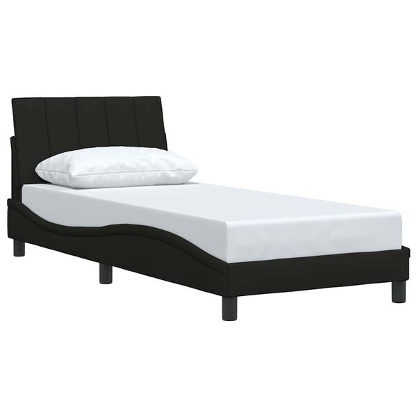 vidaXL Estructura de cama sin colch&oacute;n Hanko tela negro 80x200 cm