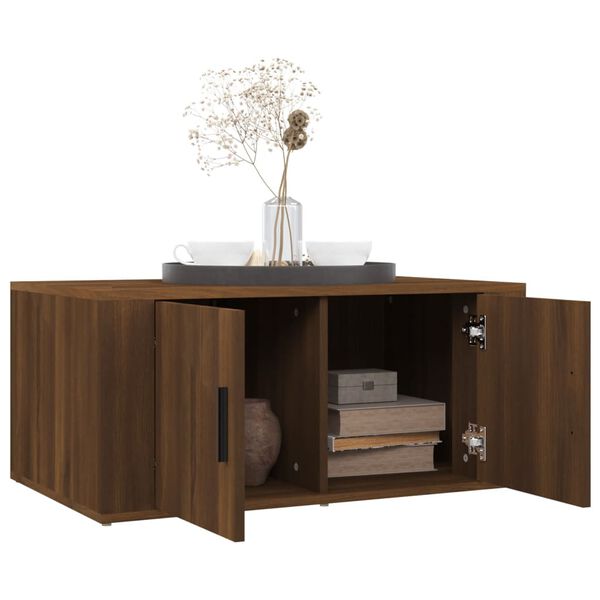vidaXL Mesa de centro madera contrachapada roble marrón 80x50x36 cm