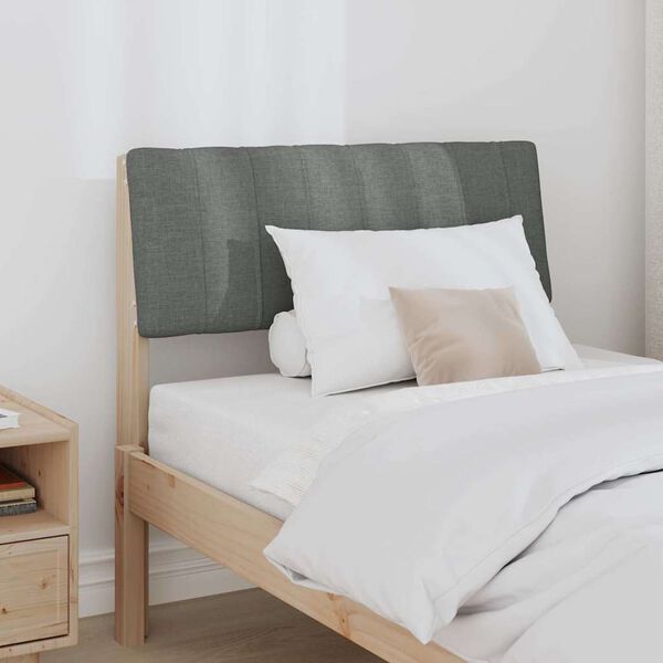 vidaXL Cabecero tapizado Gris oscuro 80 cm Madera de pino macizo
