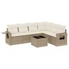 vidaXL Set sof&aacute;s de jard&iacute;n 7 piezas y cojines rat&aacute;n sint&eacute;tico beige