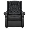 vidaXL Sill&oacute;n elevable de masaje de cuero artificial negro brillo