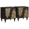 vidaXL Cabinet de noche con puerta 2 uds. Negro 40 x 33 x 46 cm