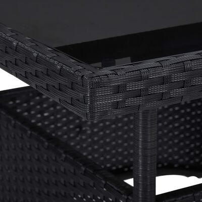 vidaXL Muebles de jardín 3 piezas ratán sintético negro y acacia