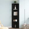 vidaXL Estante de esquina de pie madera ingenier&iacute;a negro 40x41,5x180cm