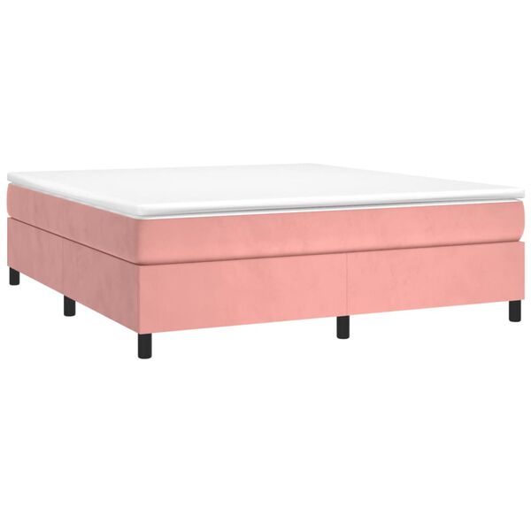 vidaXL Estructura de cama con somier terciopelo rosa 180x200 cm