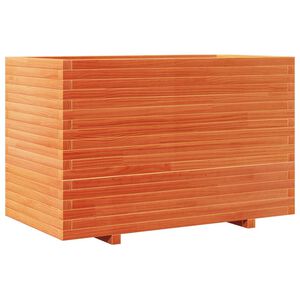 vidaXL Jardinera madera maciza de pino marr&oacute;n cera 110x60x72 cm