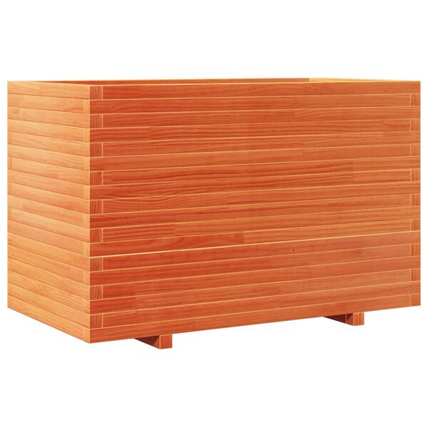 vidaXL Jardinera madera maciza de pino marr&oacute;n cera 110x60x72 cm