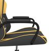 vidaXL Silla gaming de masaje cuero sintético negro y dorado