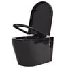 vidaXL Inodoro de pared cer&aacute;mica negro