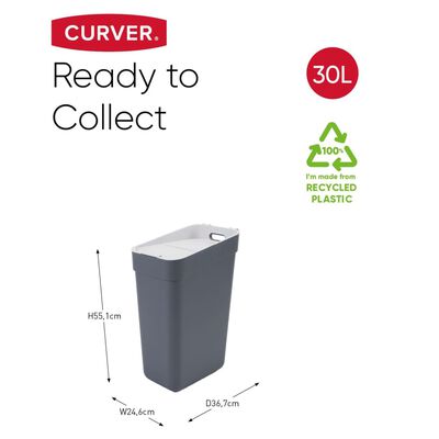 Cubo de basura Ready Collect 30 gris | vidaXL.es