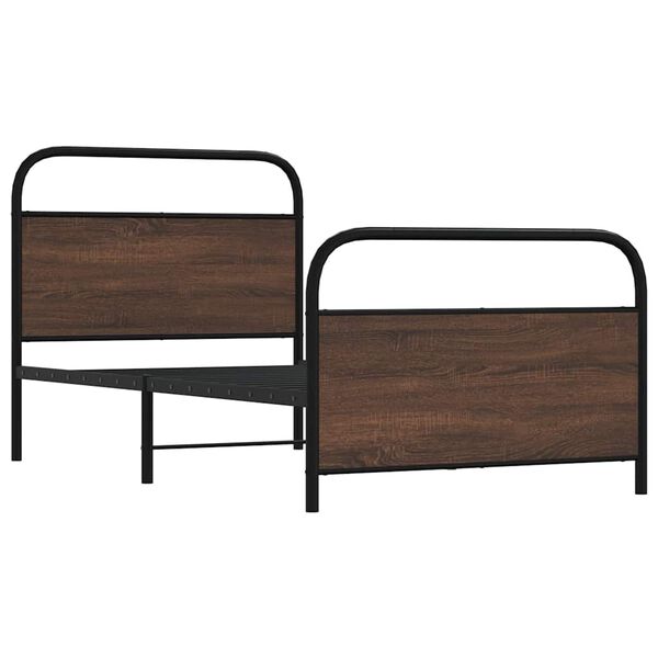 vidaXL Estructura de cama sin colch&oacute;n 90x190 cm madera marr&oacute;n roble