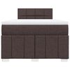 vidaXL Cama box spring con colch&oacute;n tela marr&oacute;n oscuro 120x190 cm