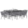 vidaXL Conjunto de Comedor de Jard&iacute;n con coj&iacute;n 9 pcs Gris