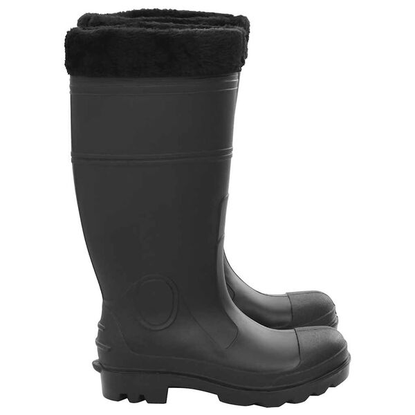 vidaXL Botas de agua con calcetines extra&iacute;bles negro n&uacute;mero 38 PVC