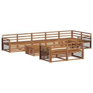 vidaXL Conjunto de sof&aacute;s de exterior 9 pcs Natural