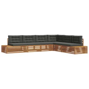 vidaXL 7 uds. Conjunto de sof&aacute;s de exterior Natural y Antracita