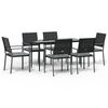 vidaXL Juego comedor jard&iacute;n 7 piezas y cojines rat&aacute;n sint&eacute;tico y acero