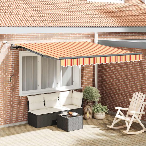 vidaXL Tela de toldo con Amarillo y Naranja 300 x 250 cm Poli&eacute;ster